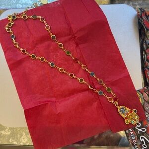 Michael Golan prismatic glow hamsa necklace, NEW never worn